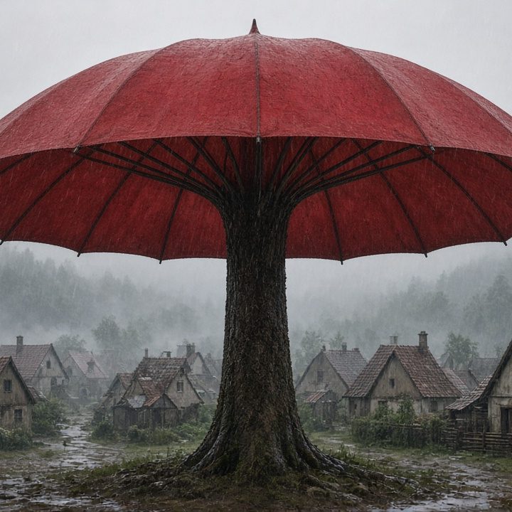 Memory picture: 伞 = umbrella
